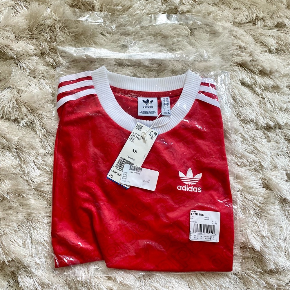 Adidas Originals trefoil all-over print red